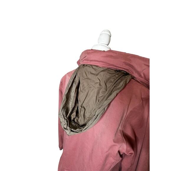 Woolrich Women’s Bomber Jacket Size‎ M Pink Fleece Lined Foldable Hood - Picture 6 of 8